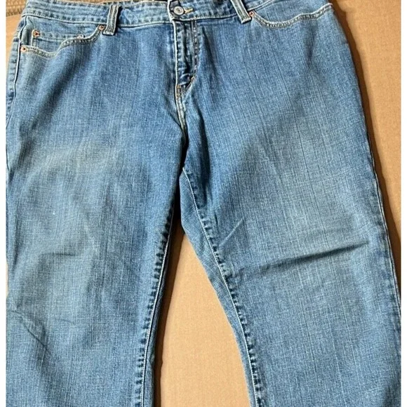 Levis 515 Bootcut Jeans Womens 20M Plus Short Blue Denim 40x30 Stretch High Rise - Picture 4 of 8